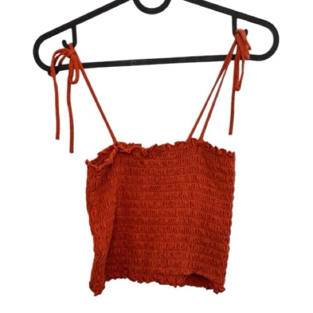 Wild Fable Rust Orange Smocked Tie-Strap Women's Tank Top Size Small